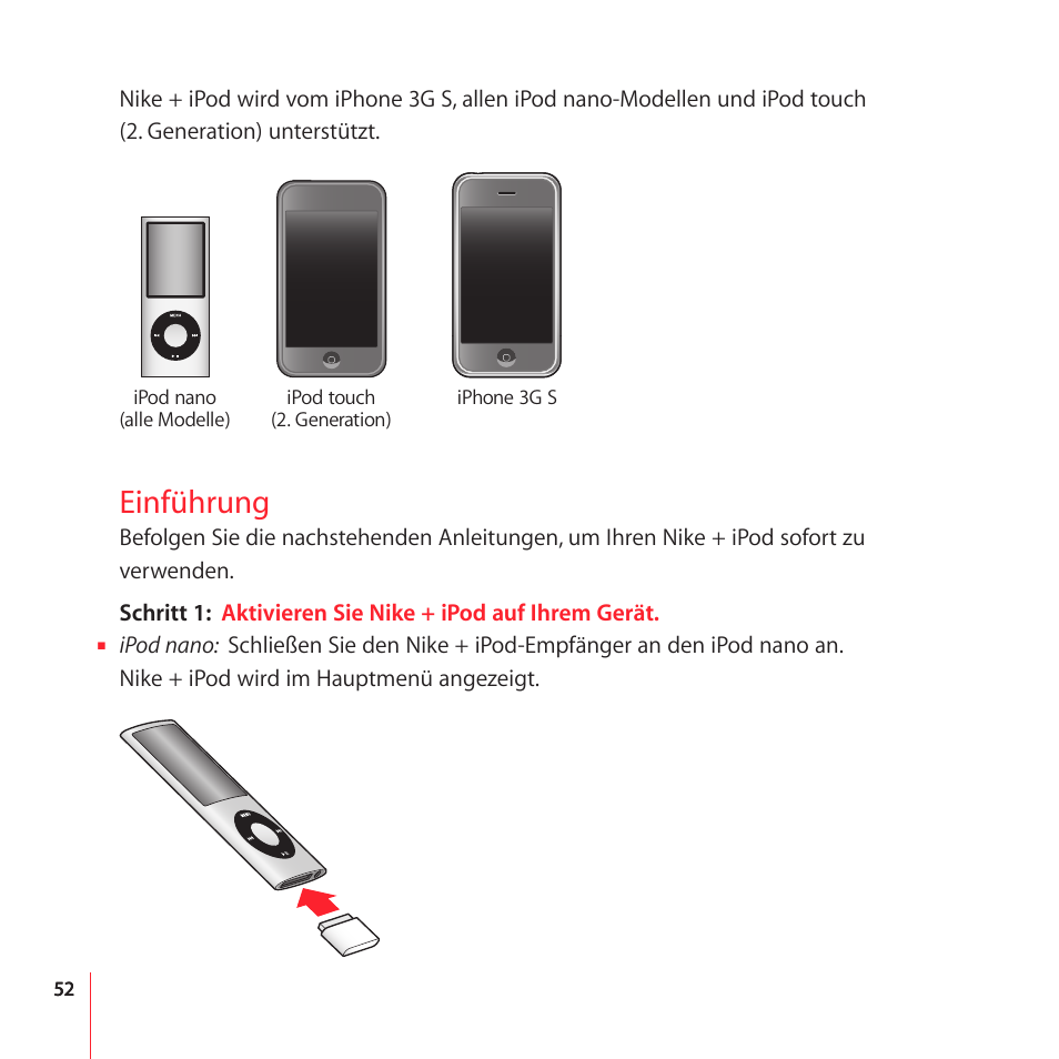 Einführung | Apple Nike + iPod User Manual | Page 52 / 100