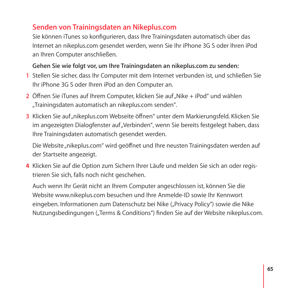 Apple Nike + iPod User Manual | Page 65 / 100