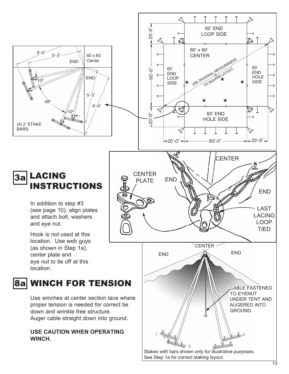 Winch for tension, 3a lacing instructions 8a | Anchor CENTURY 60 WIDE User Manual | Page 13 / 14