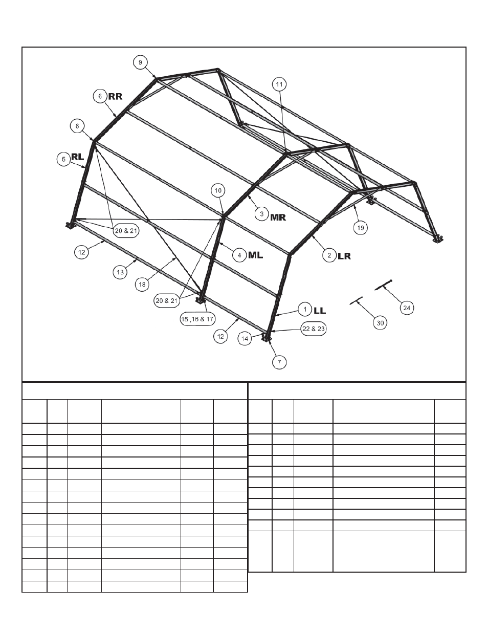 Les standard frame terminology and parts list | Anchor LIGHT EXPEDITIONARY SHELTER User Manual | Page 2 / 12