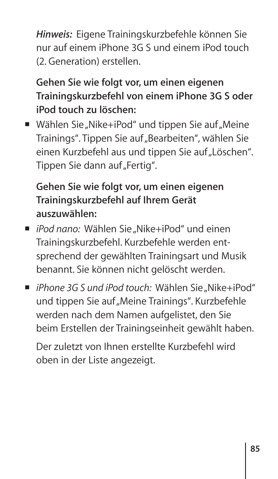 Apple Nike + iPod Sensor User Manual | Page 85 / 132