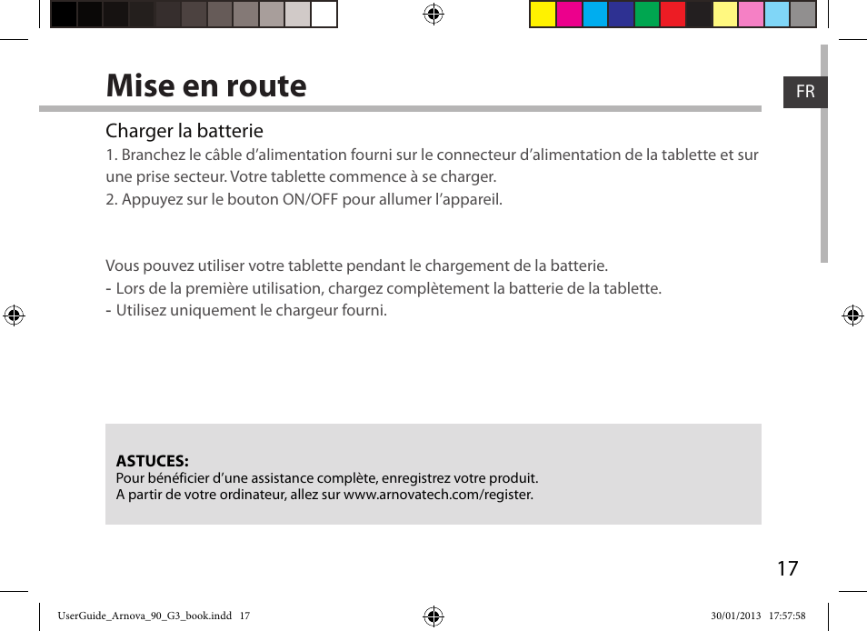 Mise en route | ARNOVA 90 G3 User Manual | Page 17 / 114