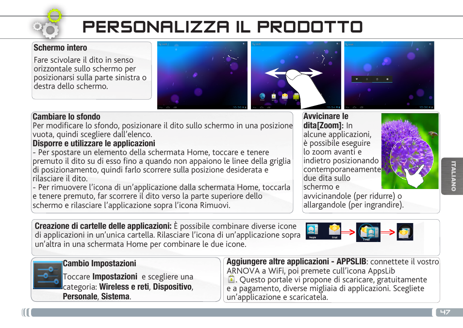 Personalizza il prodotto | ARNOVA GBOOK User Manual | Page 47 / 82
