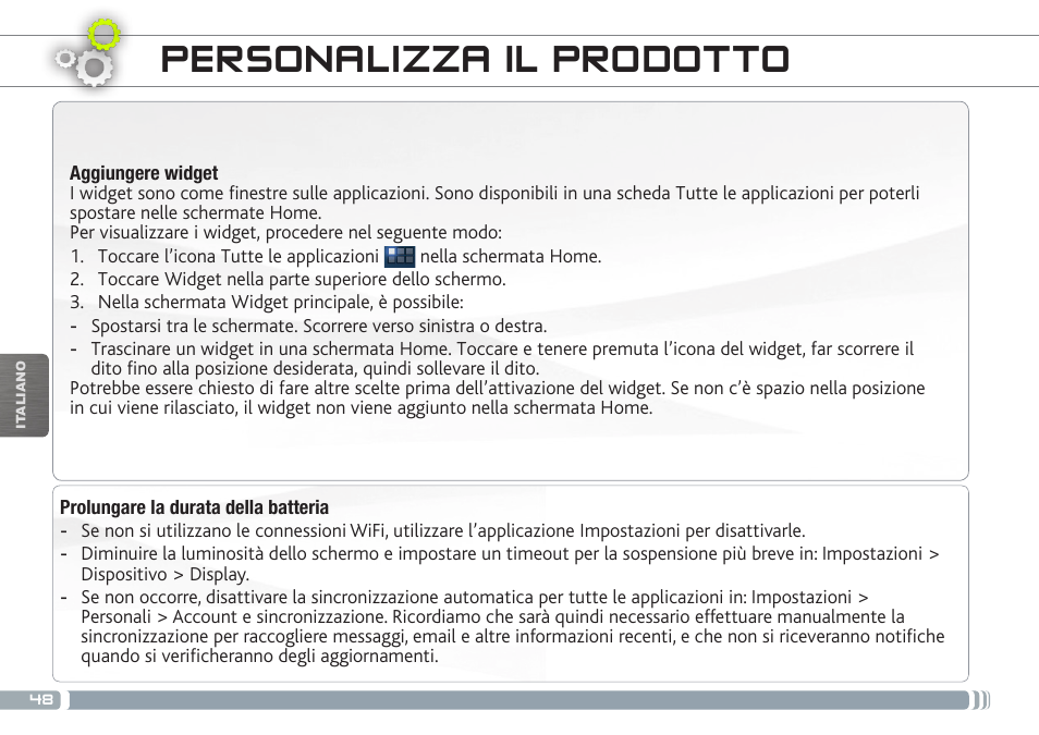 Personalizza il prodotto | ARNOVA GBOOK User Manual | Page 48 / 82