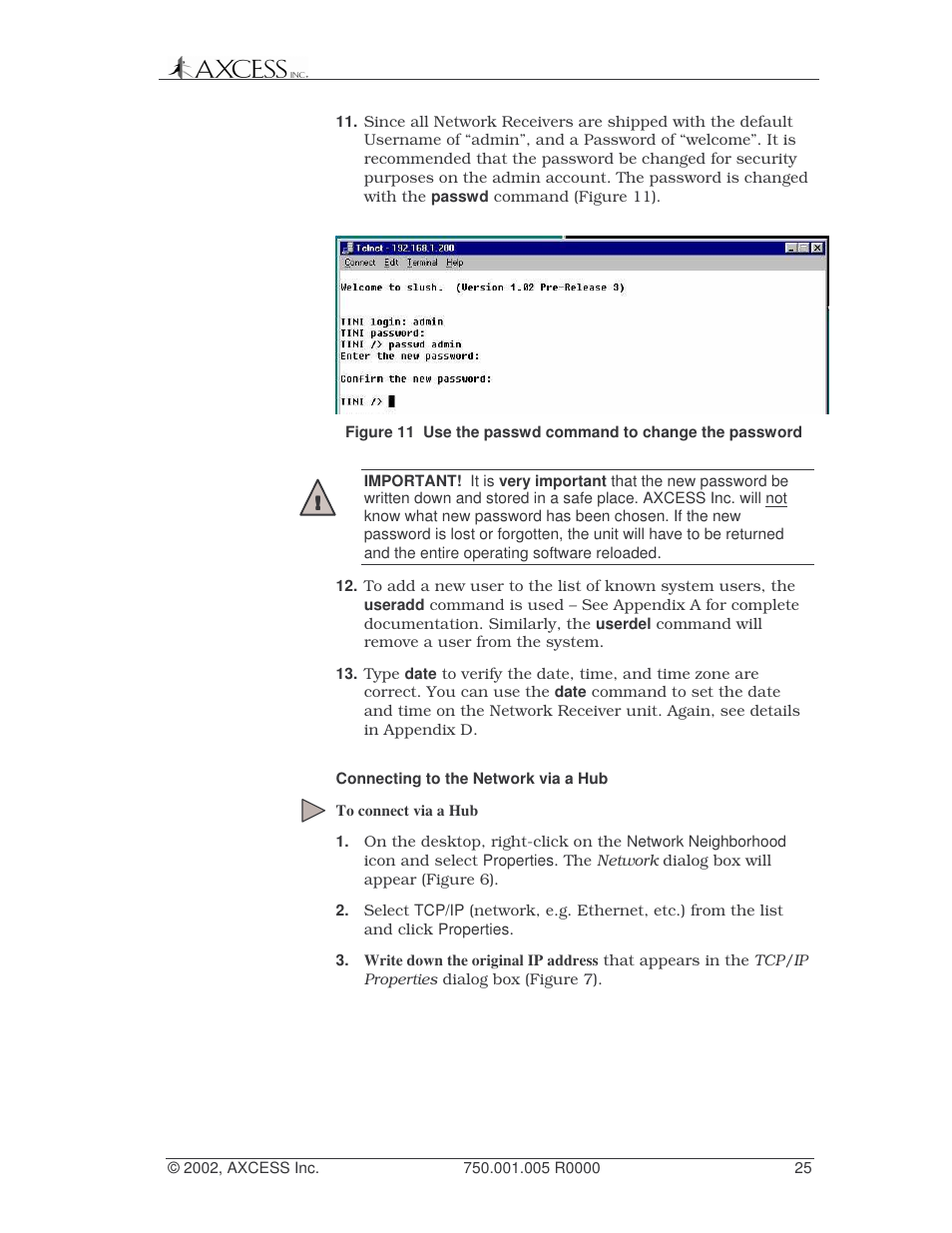 Axcess Network Receiver Installation Guide User Manual | Page 25 / 63