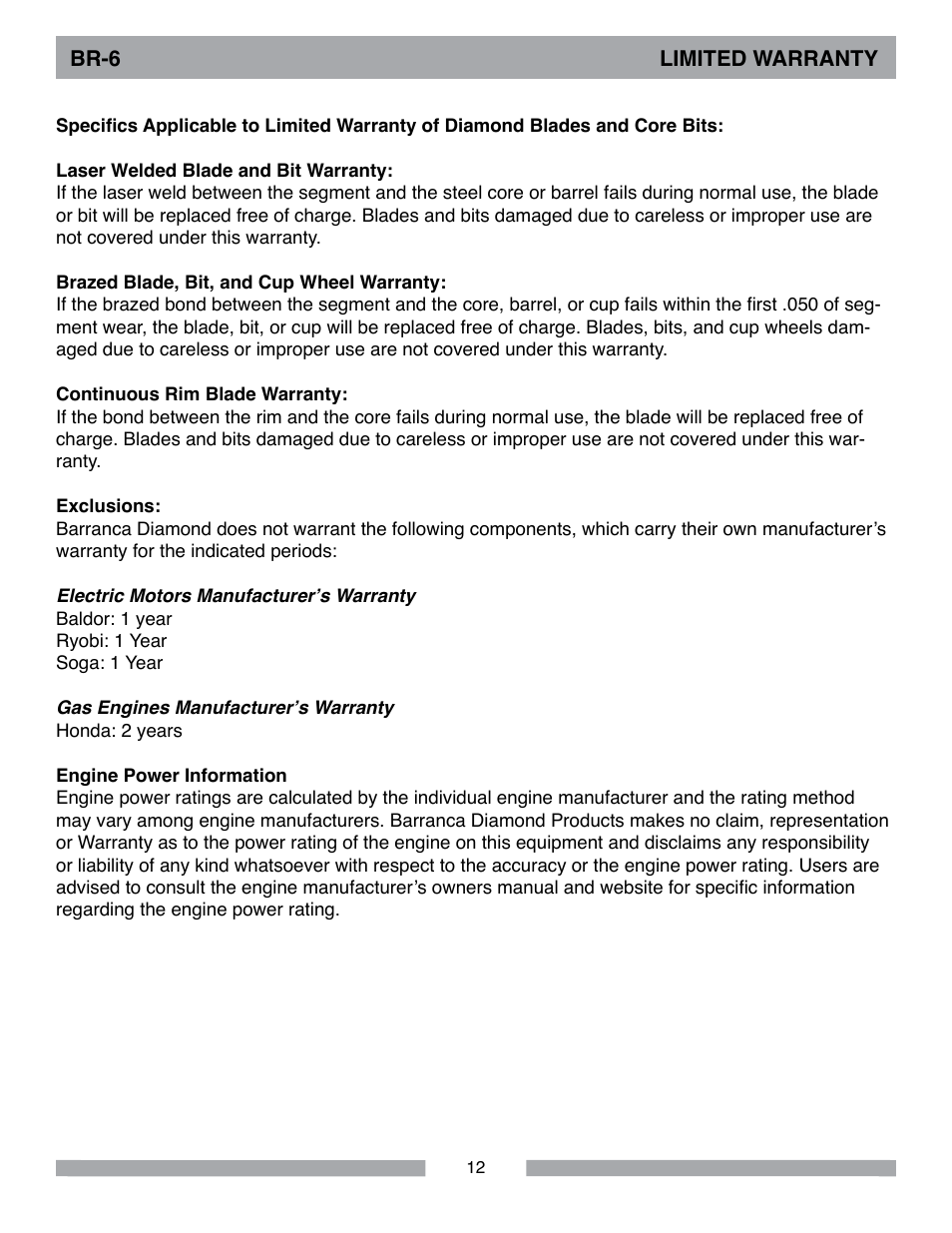 Barranca Diamond BR-6 Rotary Rock Tumbler User Manual | Page 12 / 16