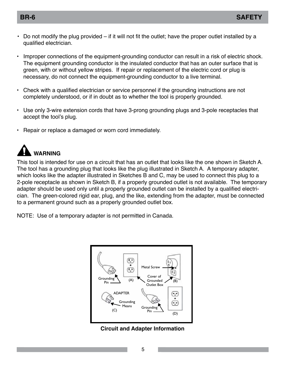 Br-6 safety | Barranca Diamond BR-6 Rotary Rock Tumbler User Manual | Page 5 / 16