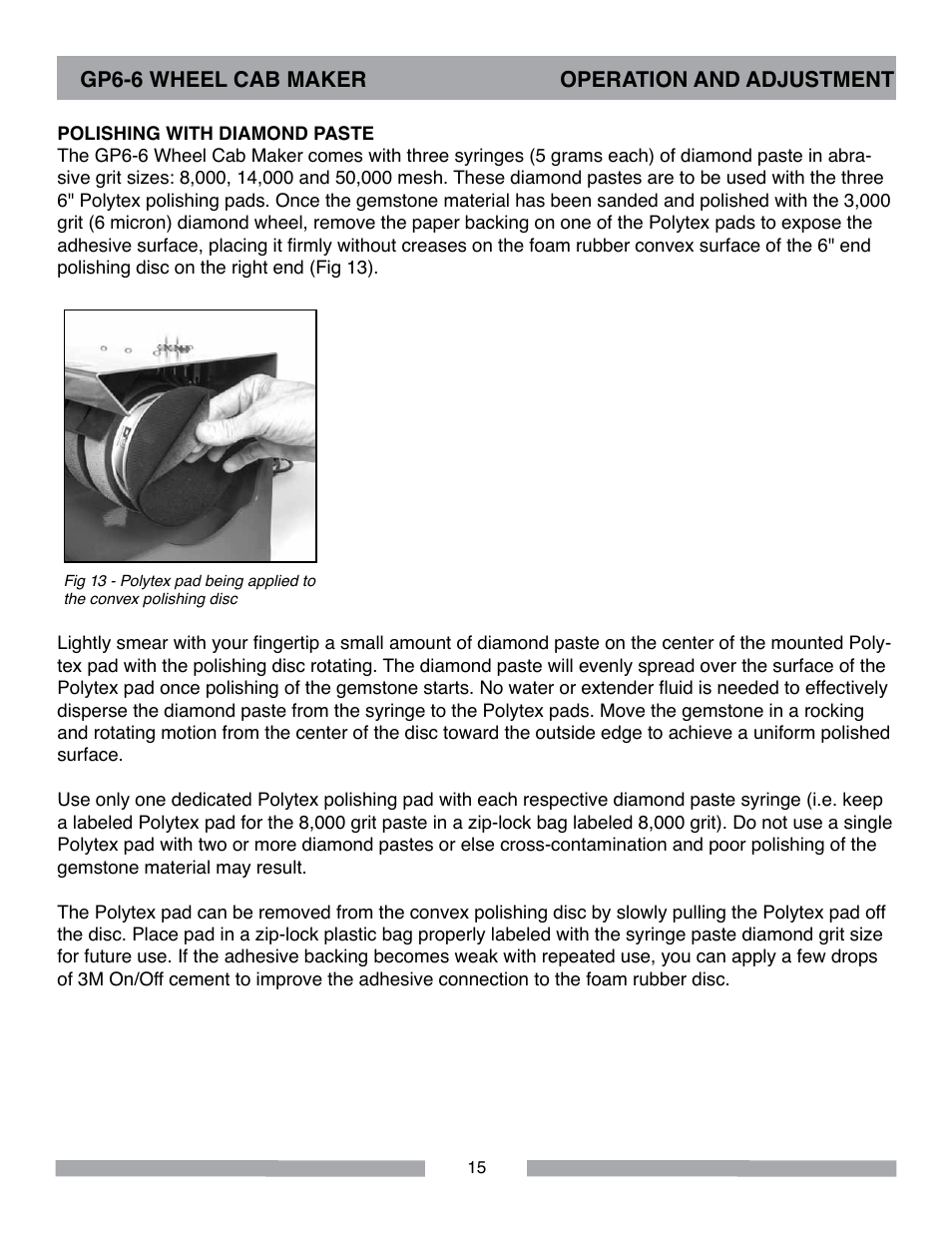Barranca Diamond GP6-6 Wheel Cab Maker User Manual | Page 15 / 36