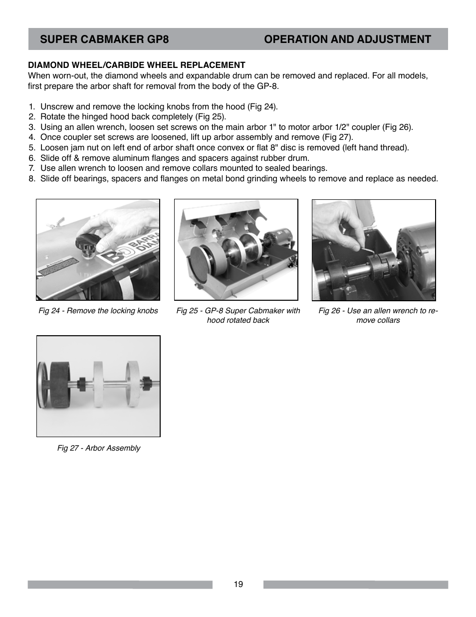 Super cabmaker gp8 operation and adjustment | Barranca Diamond SUPER CABMAKER-GP8 User Manual | Page 19 / 32