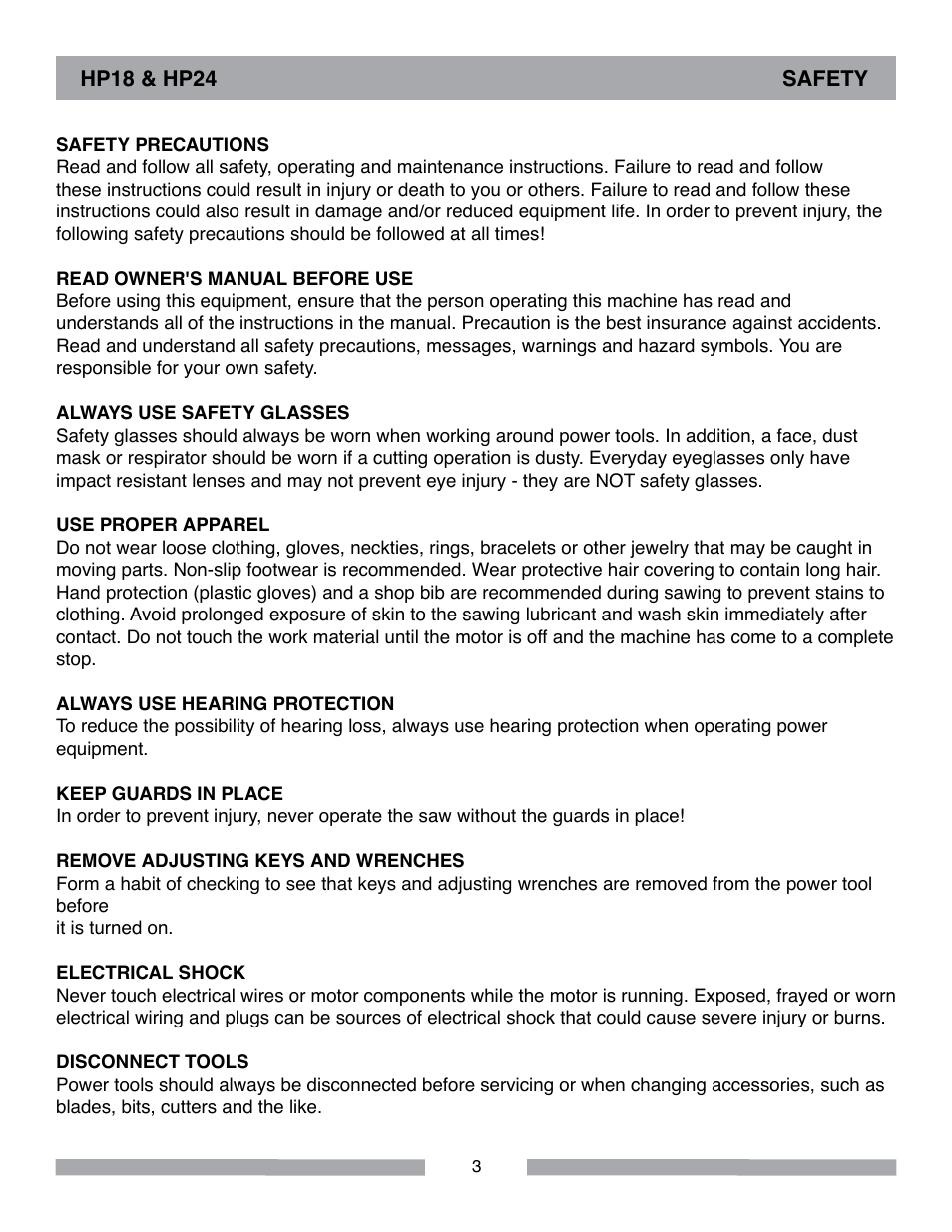 Barranca Diamond HP18 Slab Saw User Manual | Page 3 / 40