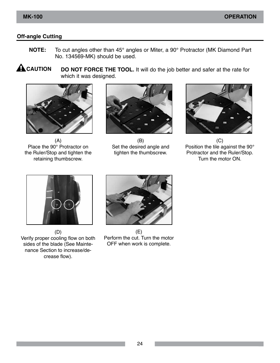 Barranca Diamond MK-100 TILE SAW User Manual | Page 24 / 44