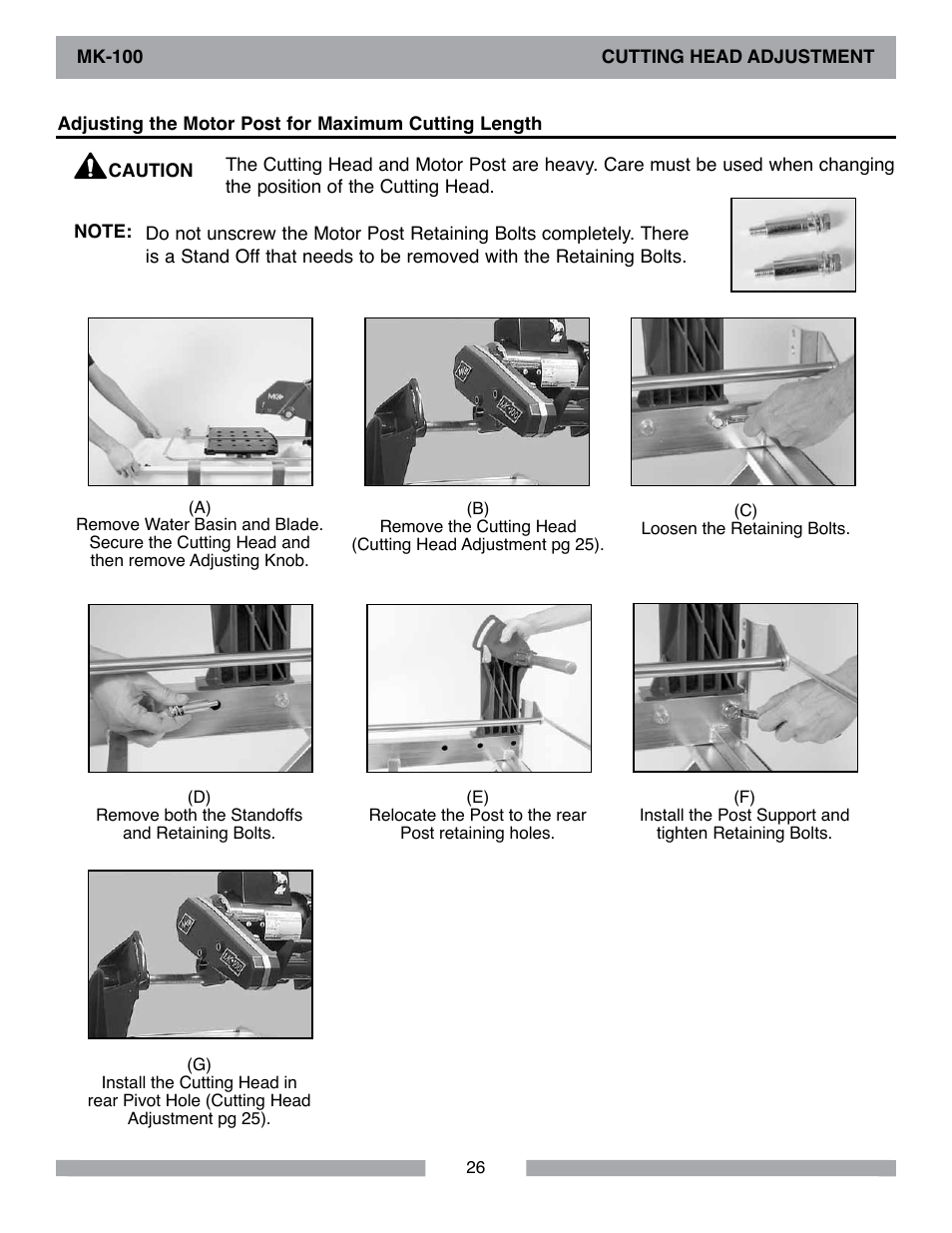 Barranca Diamond MK-100 TILE SAW User Manual | Page 26 / 44