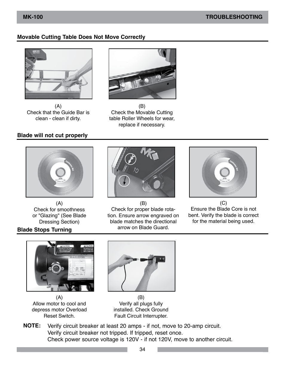 Barranca Diamond MK-100 TILE SAW User Manual | Page 34 / 44