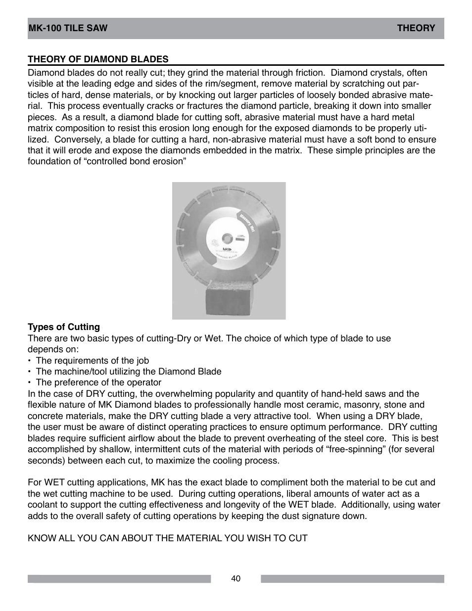 Barranca Diamond MK-100 TILE SAW User Manual | Page 40 / 44