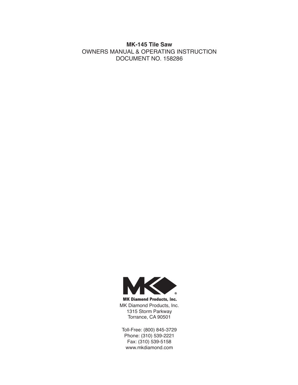 Barranca Diamond MK-145 Tile Saw User Manual | Page 32 / 32
