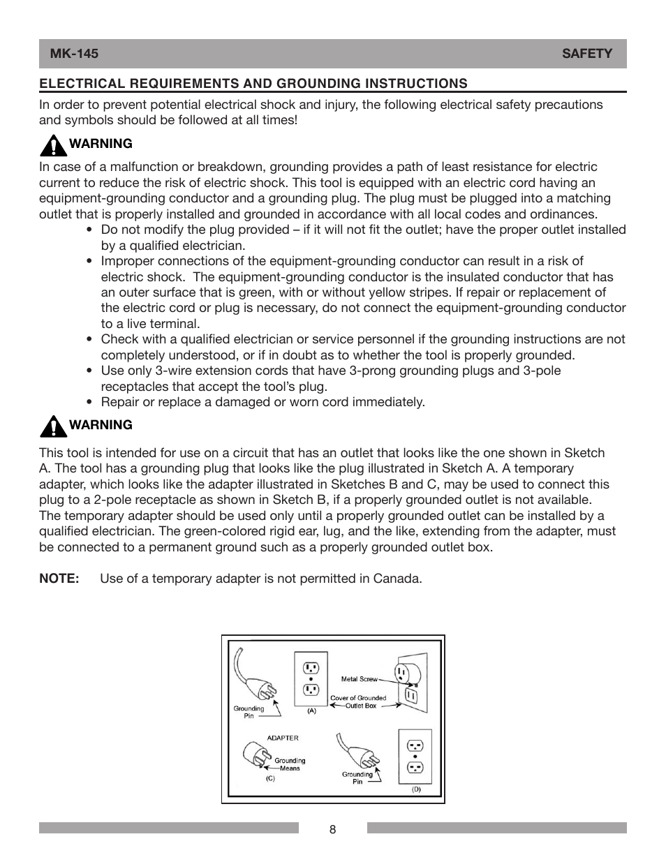 Barranca Diamond MK-145 Tile Saw User Manual | Page 8 / 32