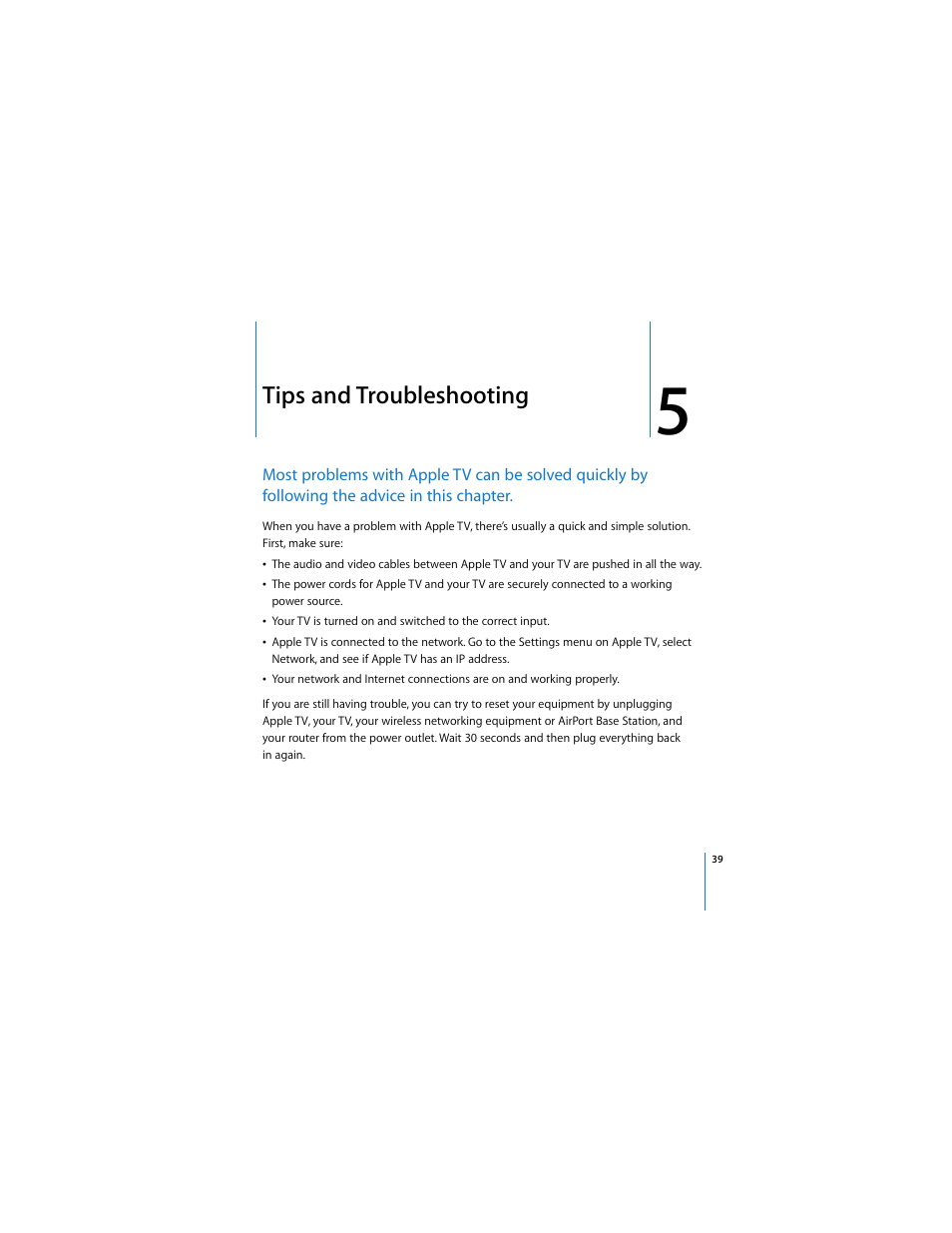 Tips and troubleshooting | Apple TV User Manual | Page 39 / 48