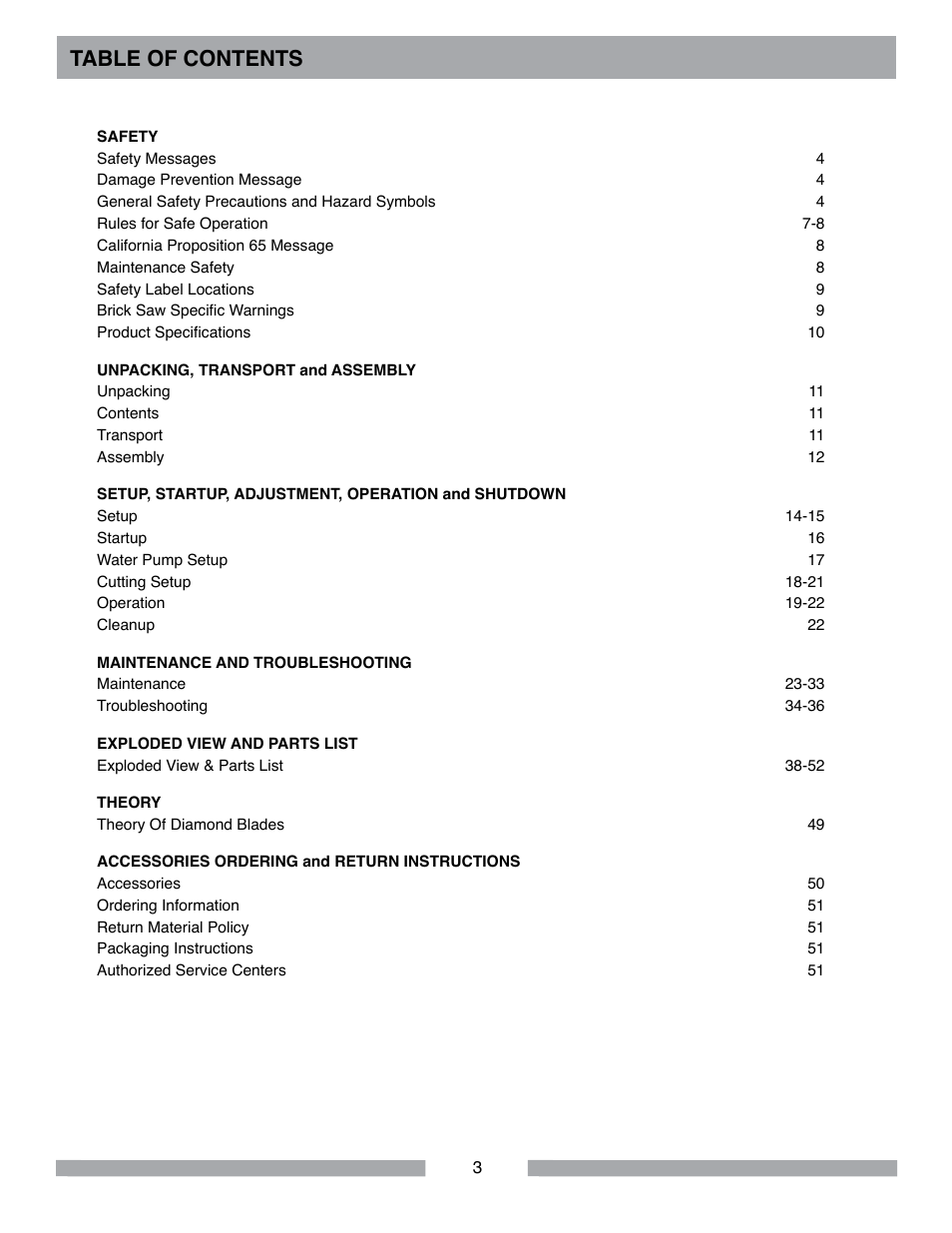 Barranca Diamond MK-5009G/5013G User Manual | Page 3 / 56