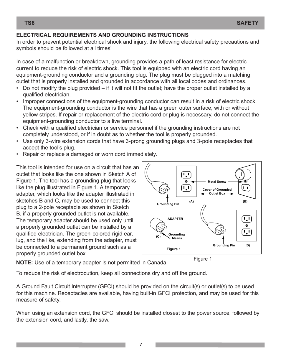 Barranca Diamond 6-inch TS6 Trim Saw User Manual | Page 7 / 24