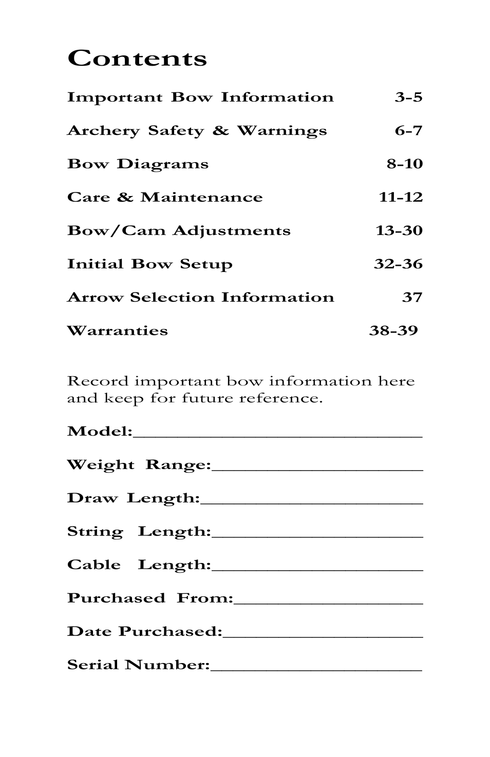 Bear Archery Compound Bow 2013 User Manual | Page 2 / 39