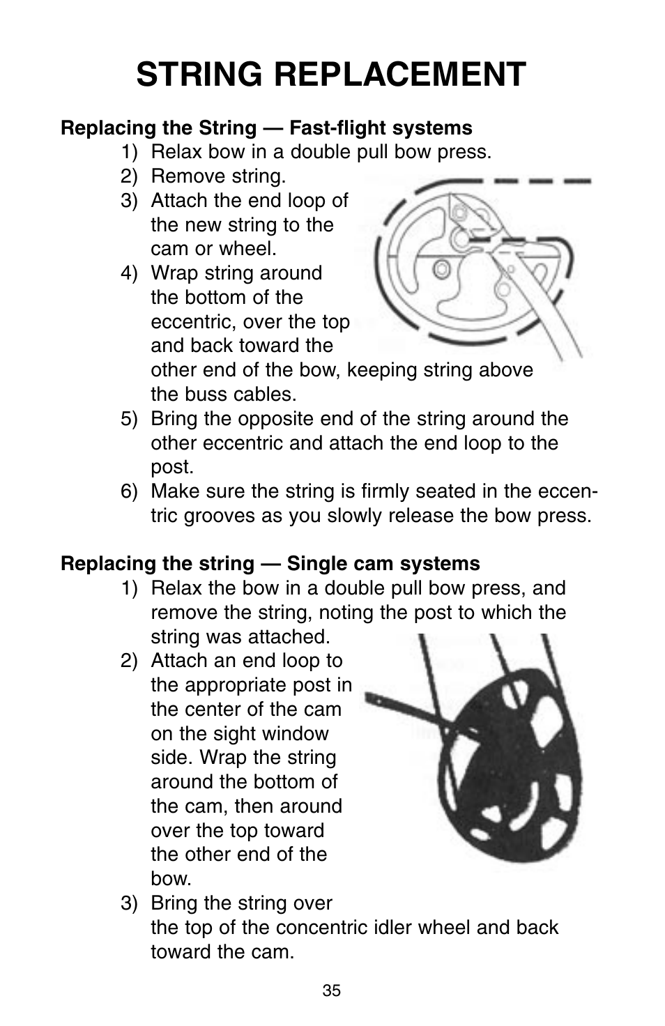 String replacement | Bear Archery Compound Bow 2004 User Manual | Page 35 / 40