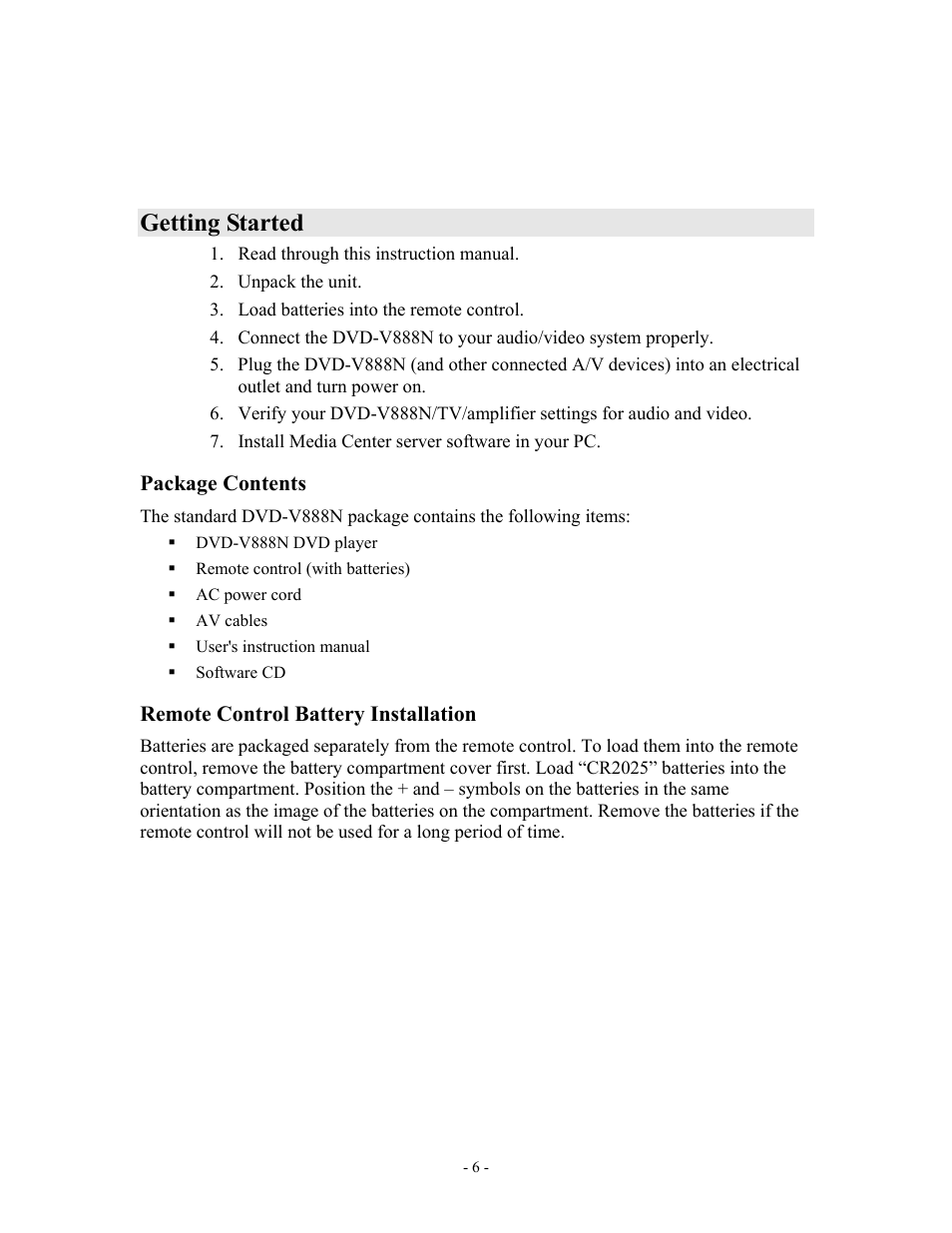 Getting started | MOMITSU V888N User Manual | Page 7 / 65