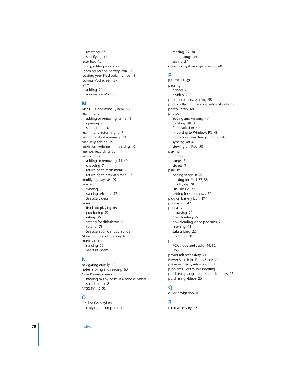 Apple iPod nano User Manual | Page 78 / 80