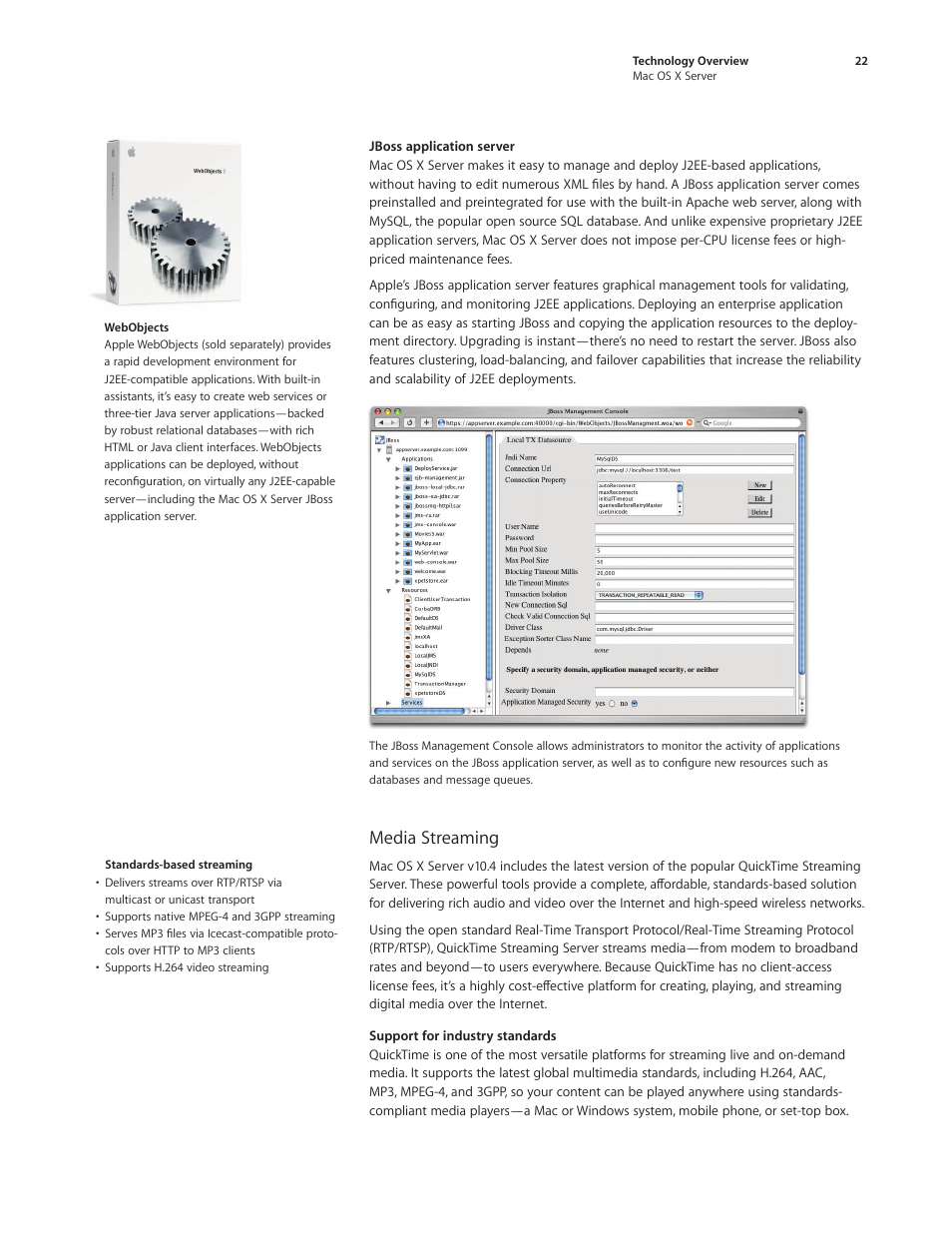 Media streaming | Apple Mac OS X Server Ver 10.4 User Manual | Page 22 / 35