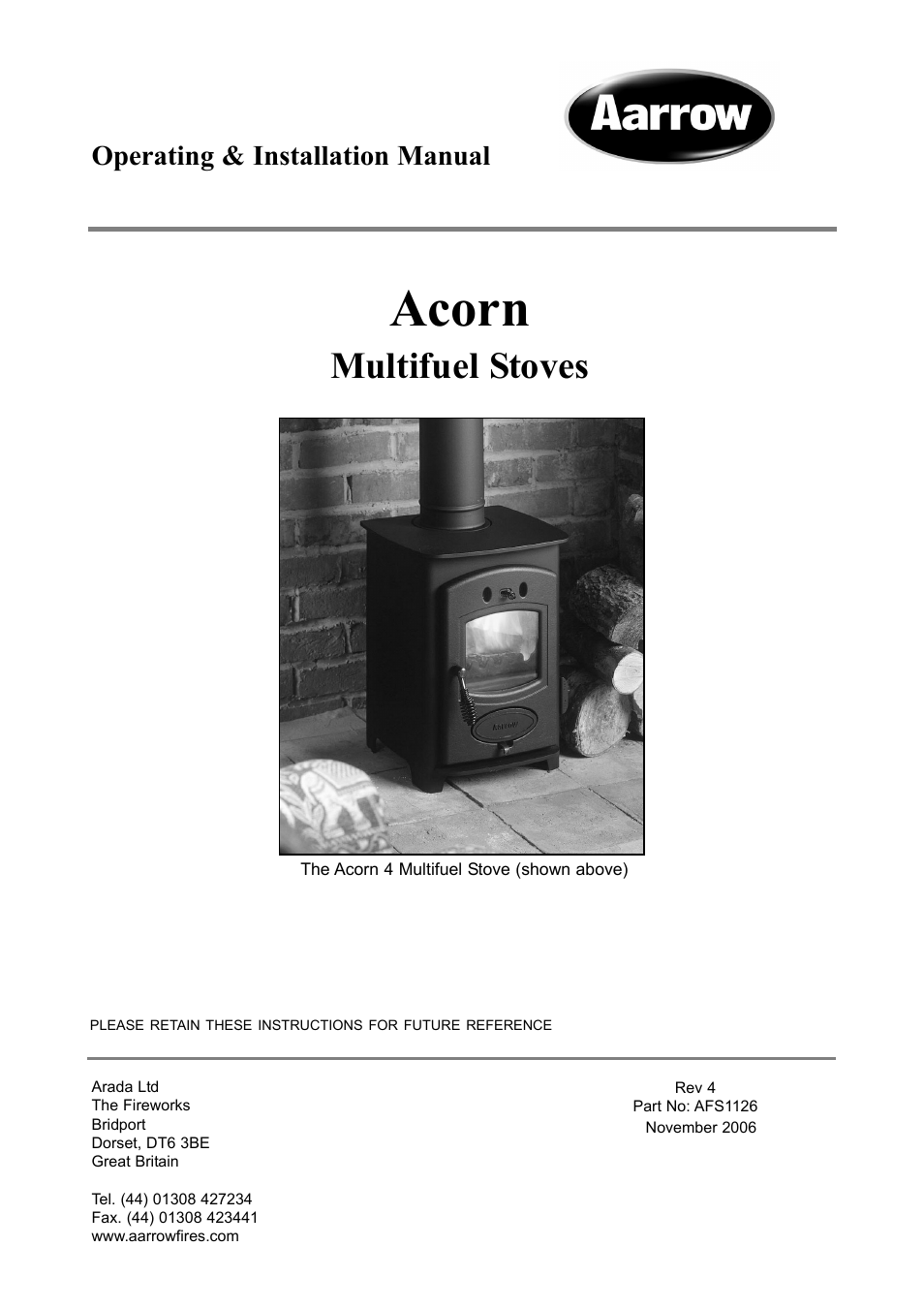 Aarrow Fires Tf 70 User Manual | 28 pages