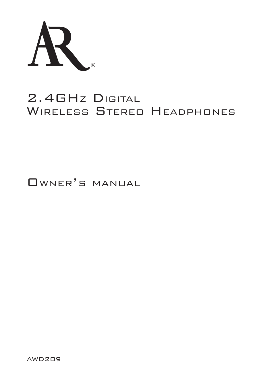 Acoustic Research AWD209 User Manual | 12 pages