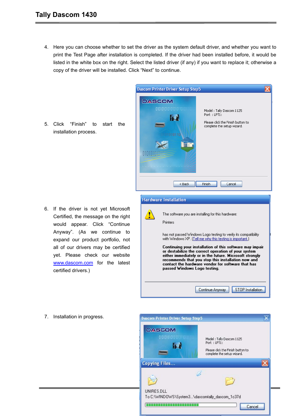 Tally dascom 1430 | Dascom 1430 User Guide User Manual | Page 22 / 100