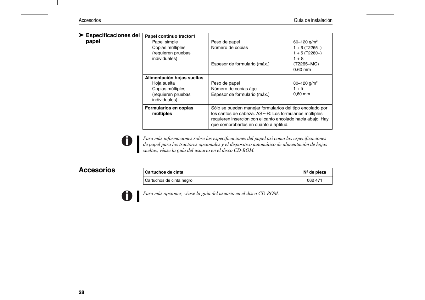Accesorios | Dascom T2280+2T Quick Start Guide User Manual | Page 142 / 144