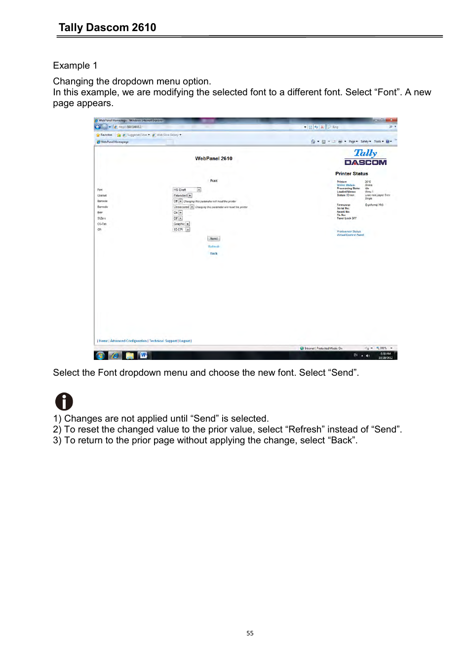 Tally dascom 2610 | Dascom 2600 User Guide User Manual | Page 68 / 133