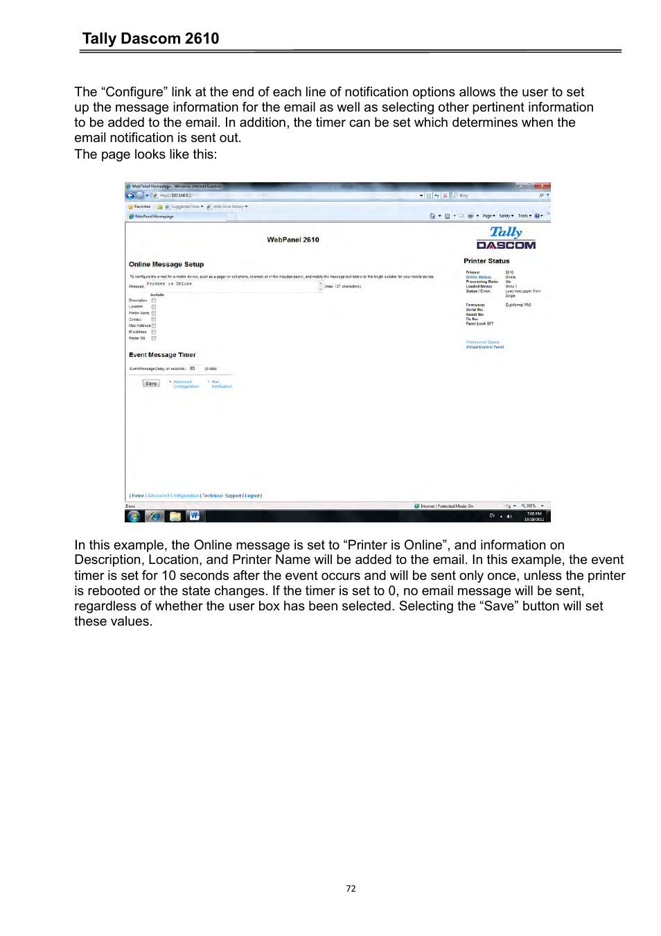 Tally dascom 2610 | Dascom 2600 User Guide User Manual | Page 85 / 133