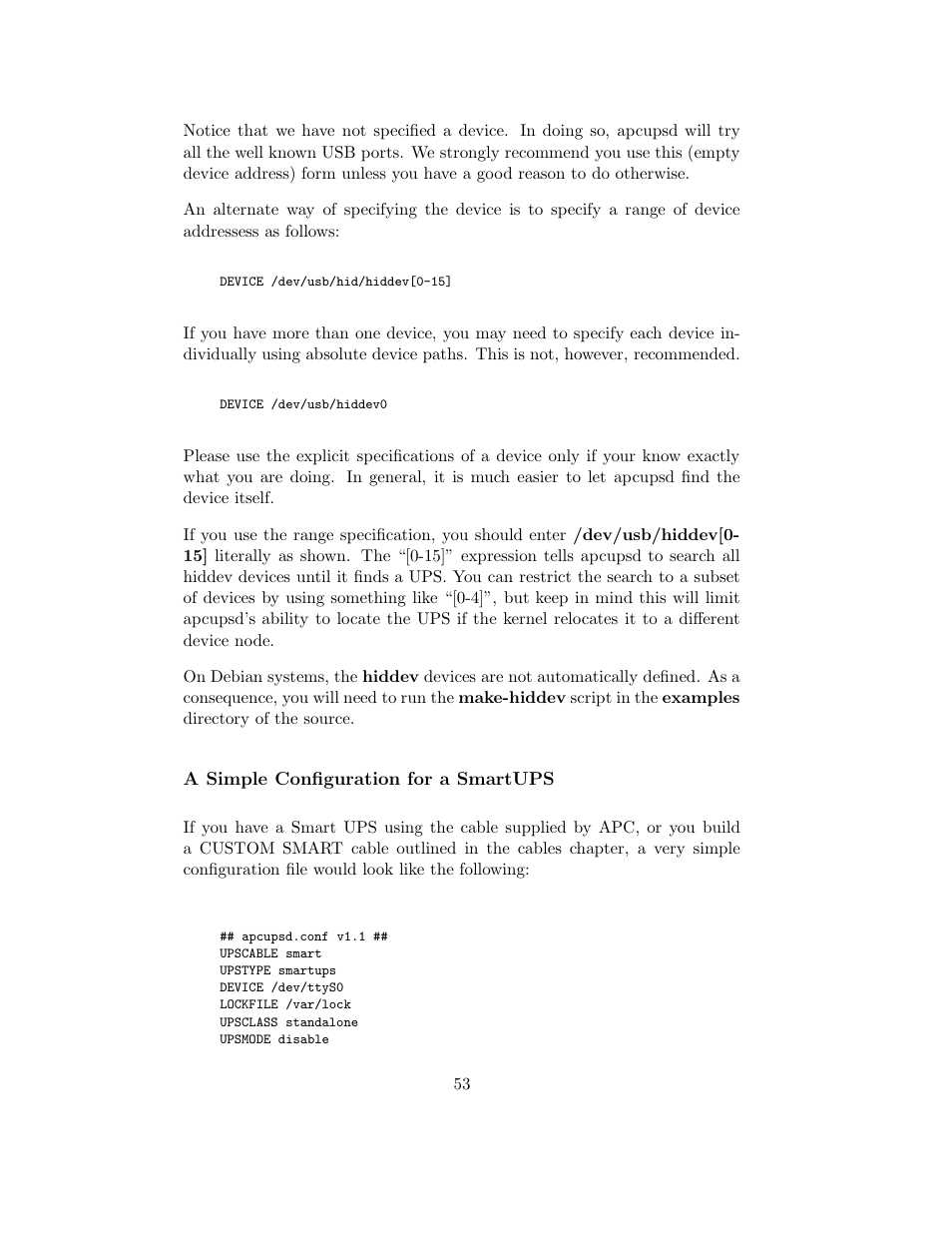 Simple configuration for a smartups | APC UPS control system User Manual | Page 54 / 233