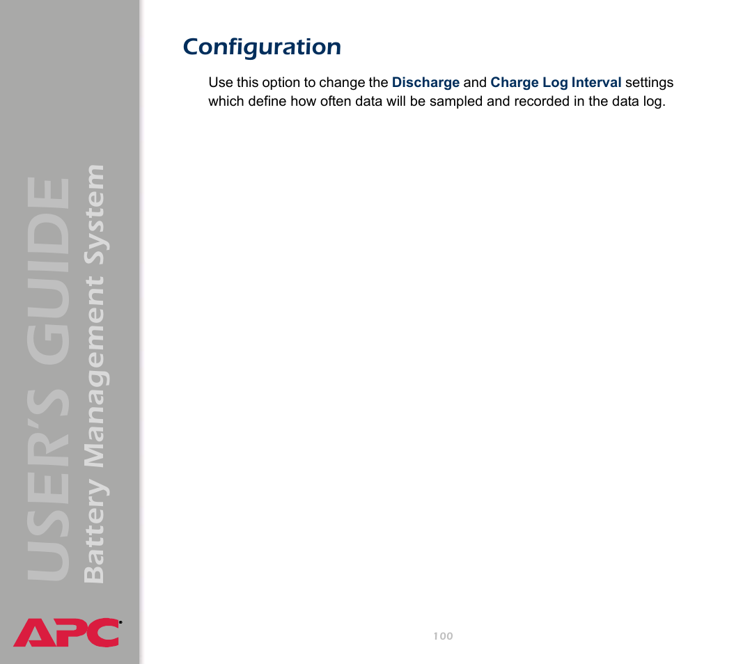 Configuration, User’s guide, Battery management system | APC Battery Management System User Manual | Page 107 / 194