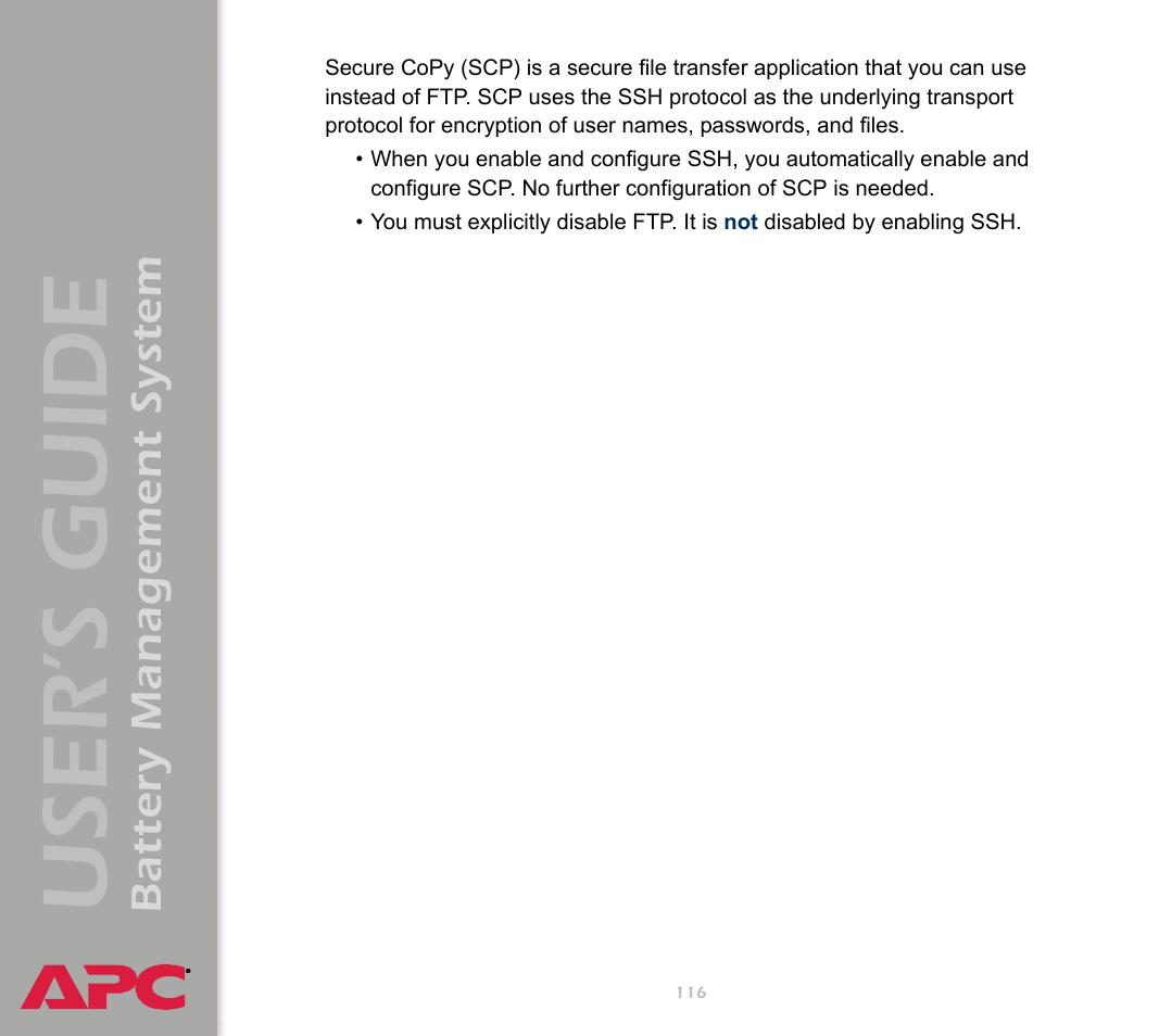 User’s guide, Battery management system | APC Battery Management System User Manual | Page 123 / 194