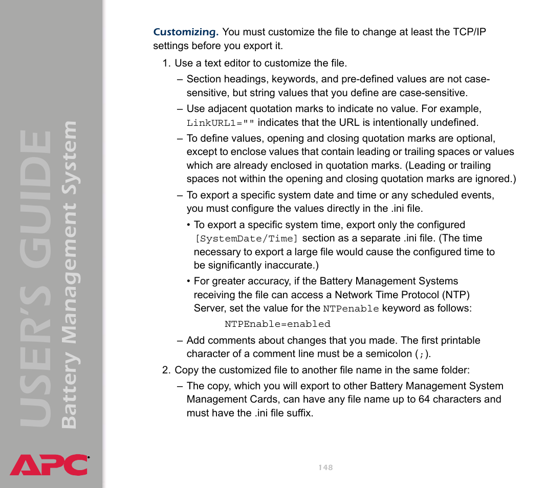 User’s guide, Battery management system | APC Battery Management System User Manual | Page 155 / 194