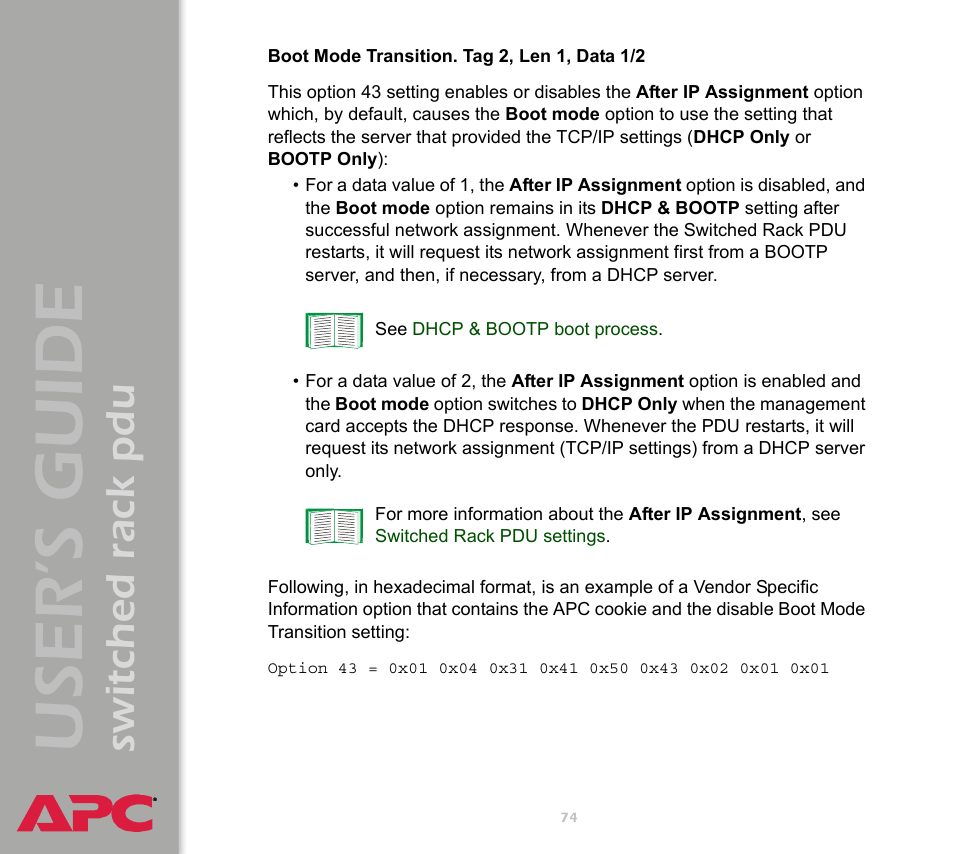 User ’s guide, Switched rack pdu | APC Switched Rack Power Distribution Unit (PDU) User Manual | Page 78 / 93