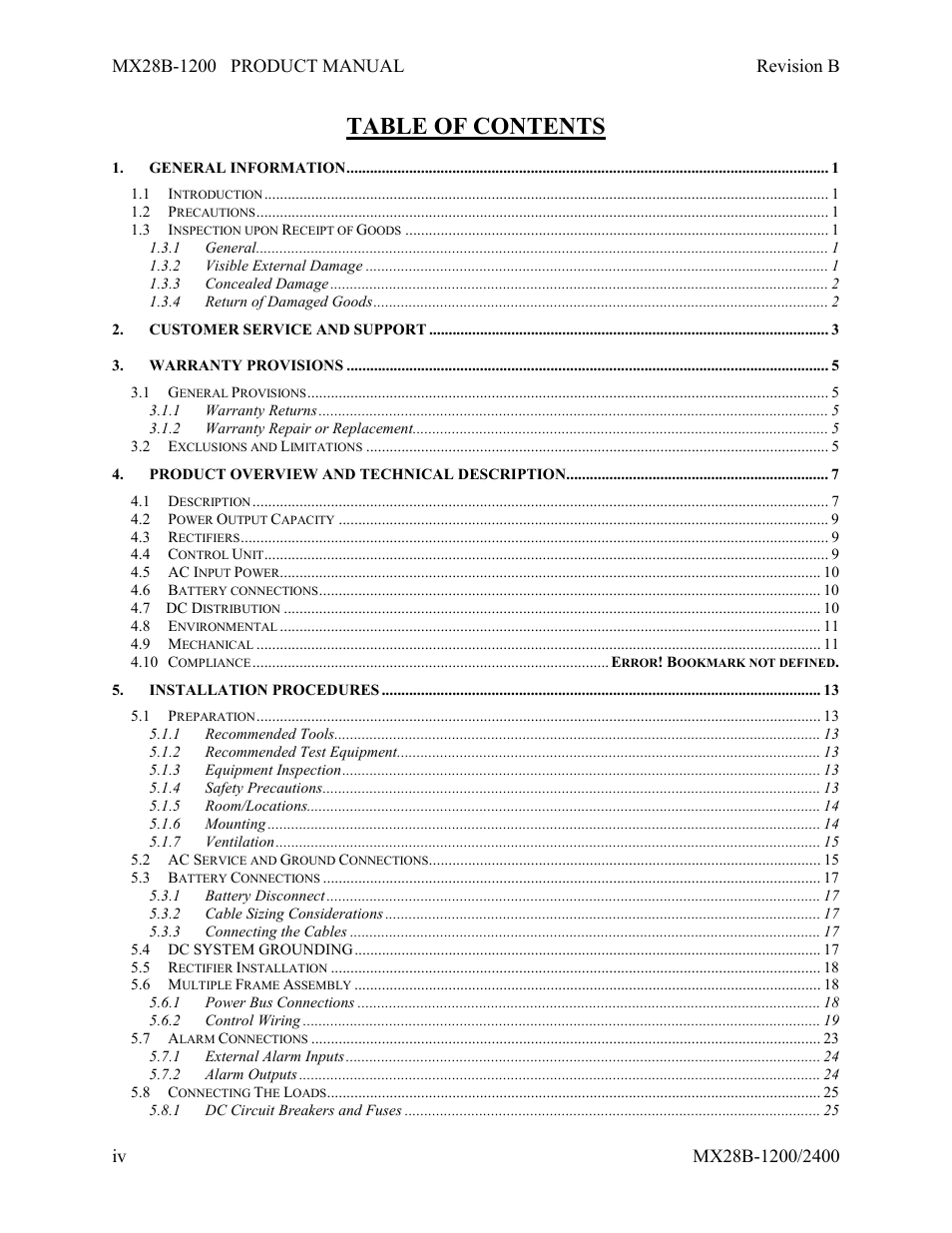 APC DC Power Plant MX28B-1200 User Manual | Page 4 / 54