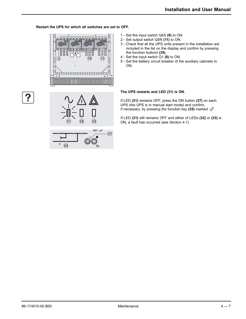 Installation and user manual | APC MGE GALAXY 5000 40 130KVA User Manual | Page 53 / 76