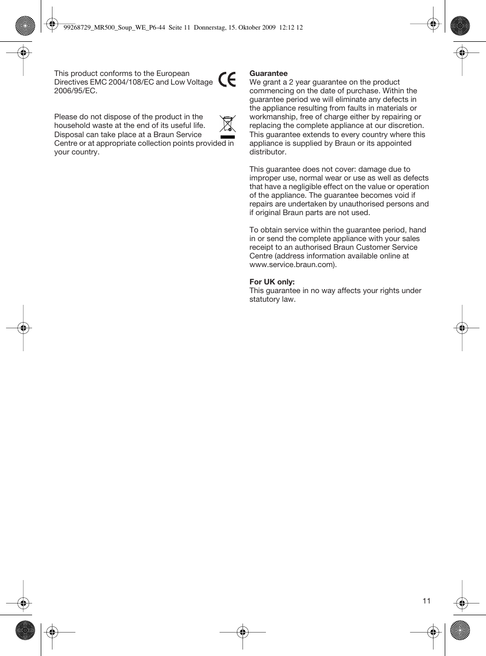 Braun MR 500 Soup User Manual | Page 10 / 40