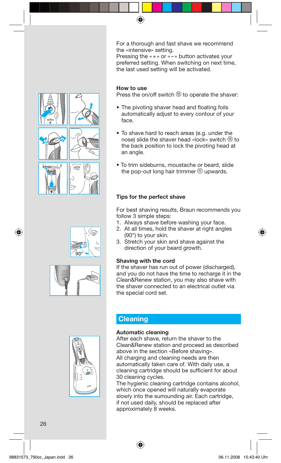 Cleaning, Rese t | Braun 7 User Manual | Page 26 / 31