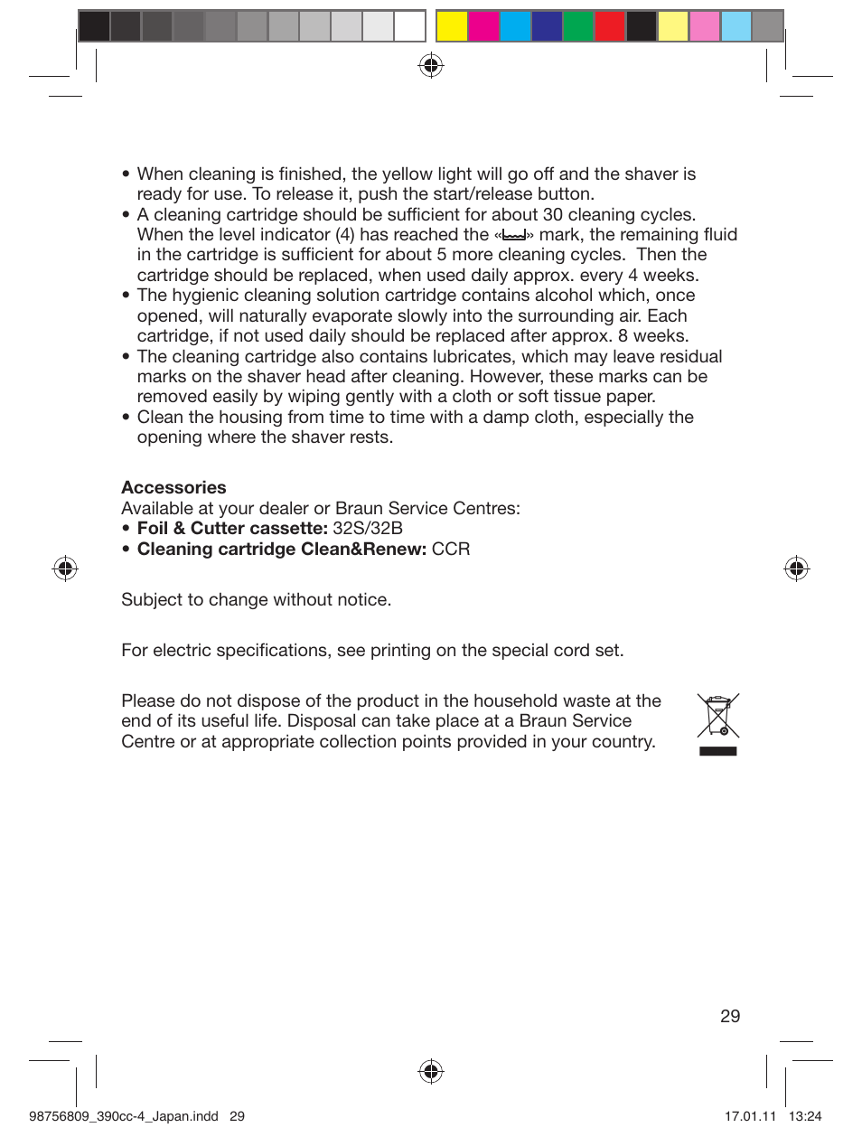 Braun 390CC-4 User Manual | Page 29 / 32
