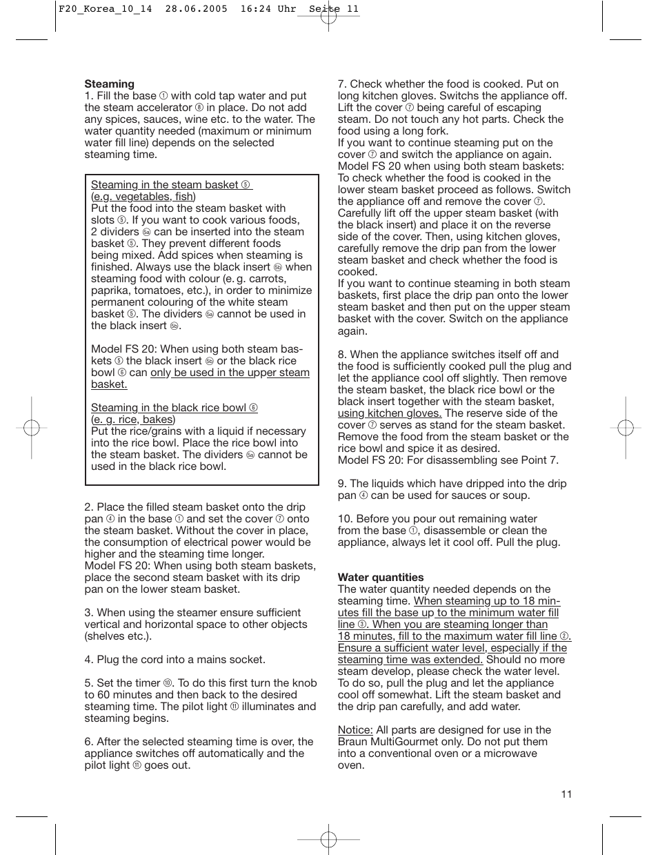 Braun FS20 User Manual | Page 10 / 13