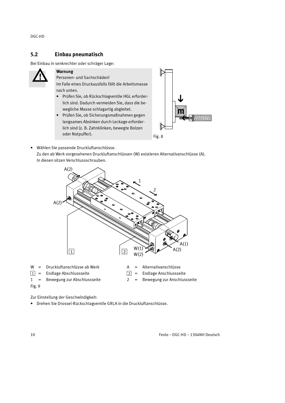 2 einbau pneumatisch | Festo DGC-HD User Manual | Page 10 / 88
