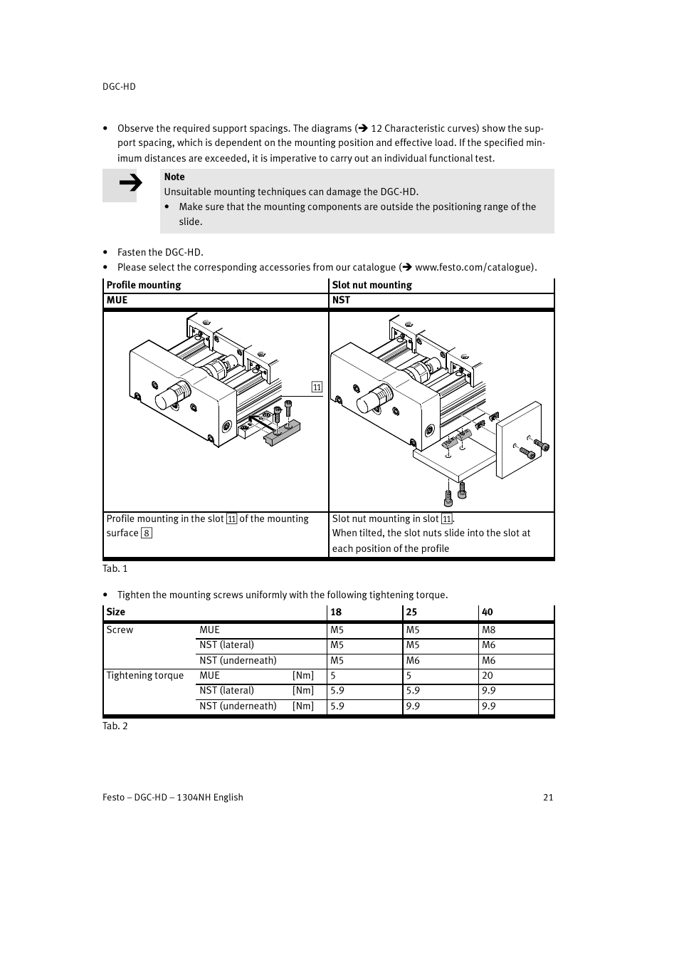 Festo DGC-HD User Manual | Page 21 / 88