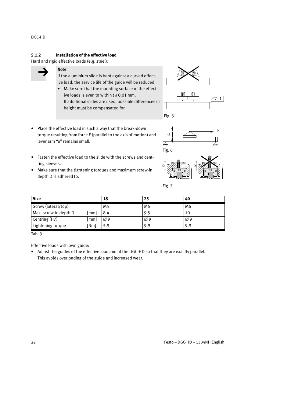 2 installation of the effective load | Festo DGC-HD User Manual | Page 22 / 88