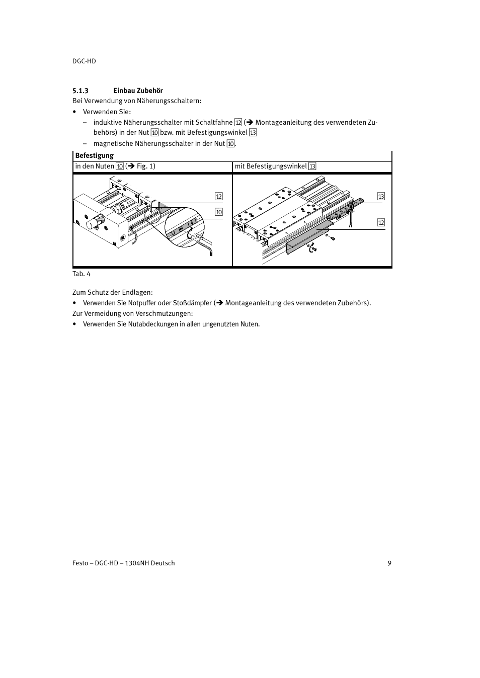 3 einbau zubehör | Festo DGC-HD User Manual | Page 9 / 88