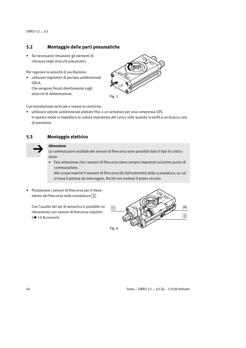 2 montaggio delle parti pneumatiche, 3 montaggio elettrico | Festo DRRD-12 ... 63 User Manual | Page 64 / 88